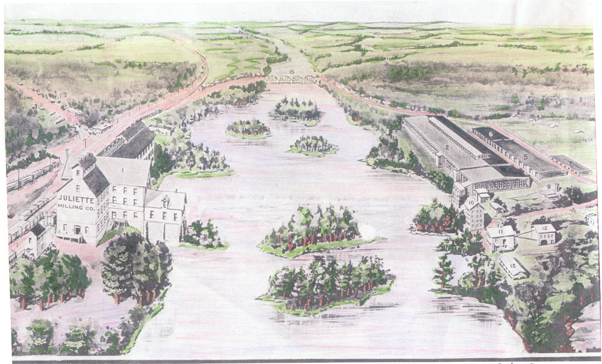 View of River and Mills